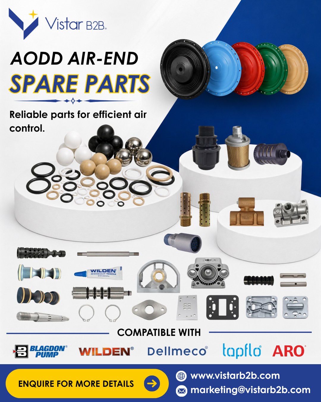 Need reliable AODD air-end spare parts for your diaphragm pump