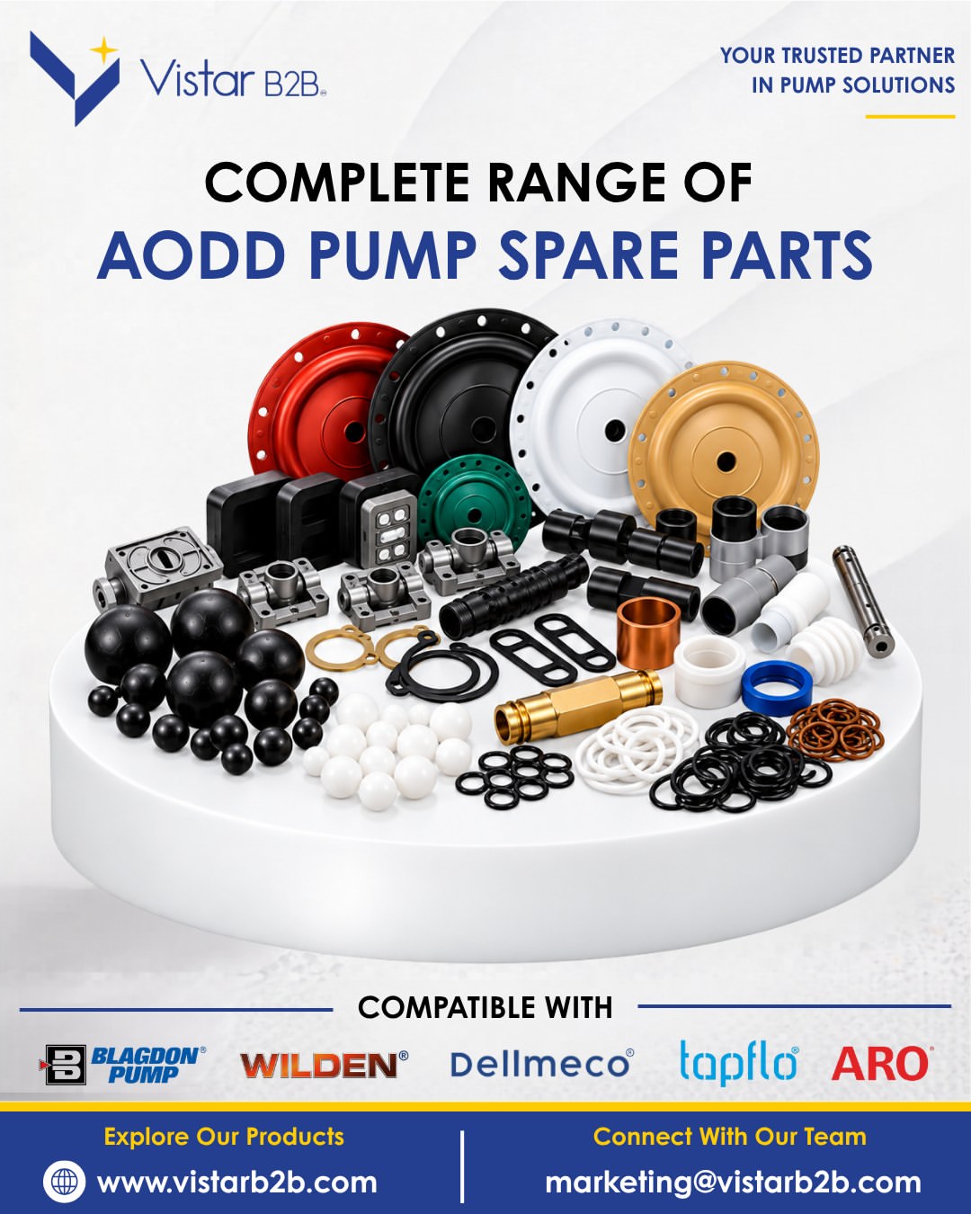 🔧 Looking for reliable AODD pump spare parts Get the complete range under one roof