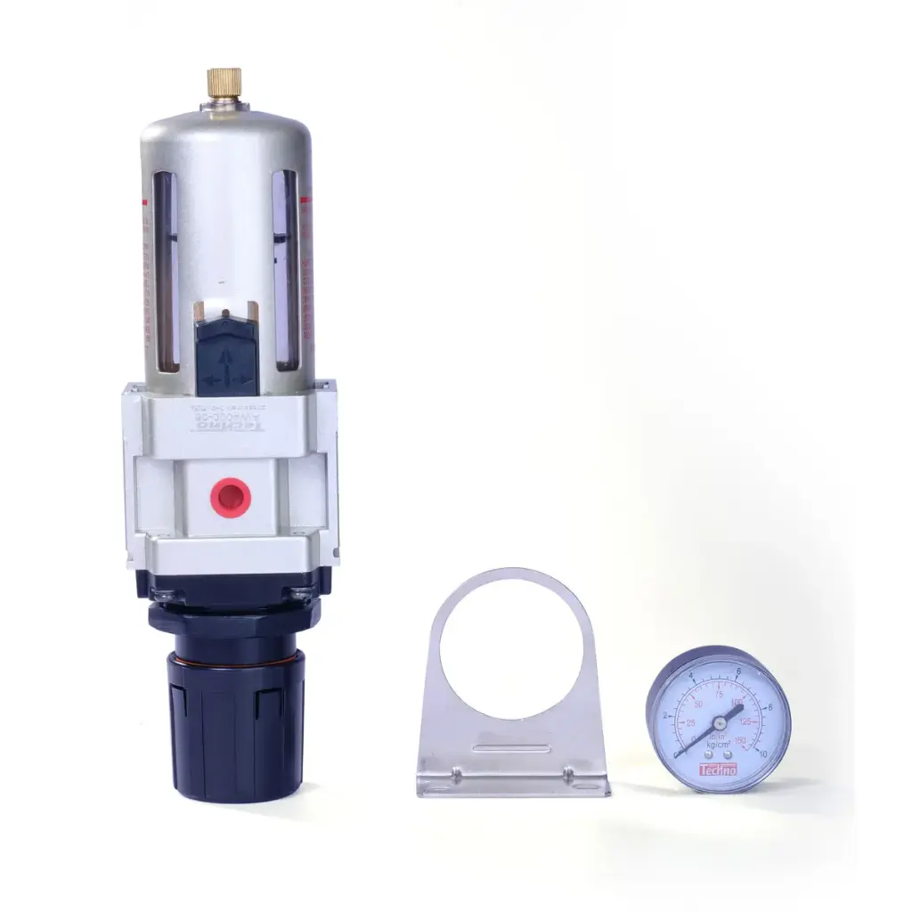 AIR FILTER REGULATOR WITH PRESSURE GAUGE - AFT PORT SIZE 1/2" 