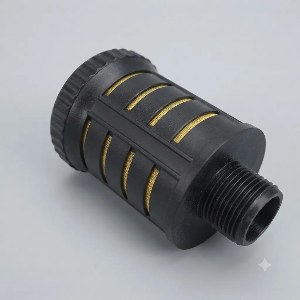 MUFFLER, 1", PLAST W BRASS INS