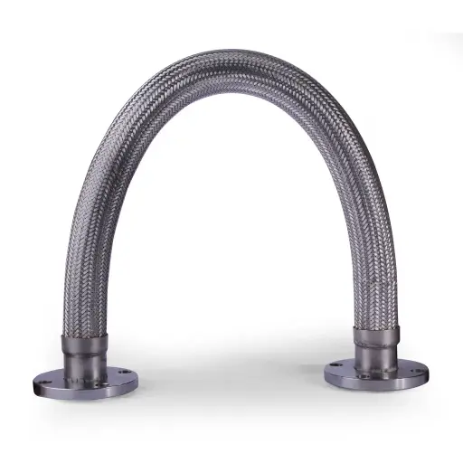 [2" SS Braided Hose] SS BRAIDED HOSE PIPE 2" RF FLANGED ON BOTH ENDS (LENGTH 1M)